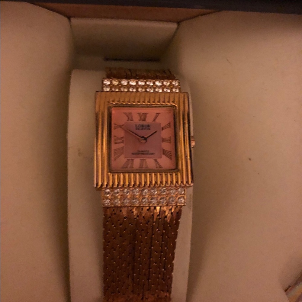 Rose gold plated watch
